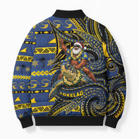 Tokelau Christmas Bomber Puffer Jacket Santa Riding Sea Turtle DT05 - Polynesian Pride