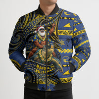 Tokelau Christmas Bomber Puffer Jacket Santa Riding Sea Turtle DT05 - Polynesian Pride