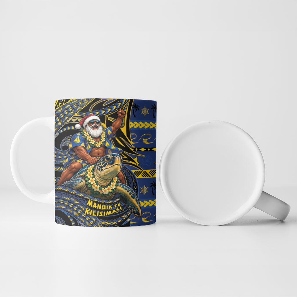 Tokelau Christmas Ceramic Mug Santa Riding Sea Turtle DT05 - Polynesian Pride