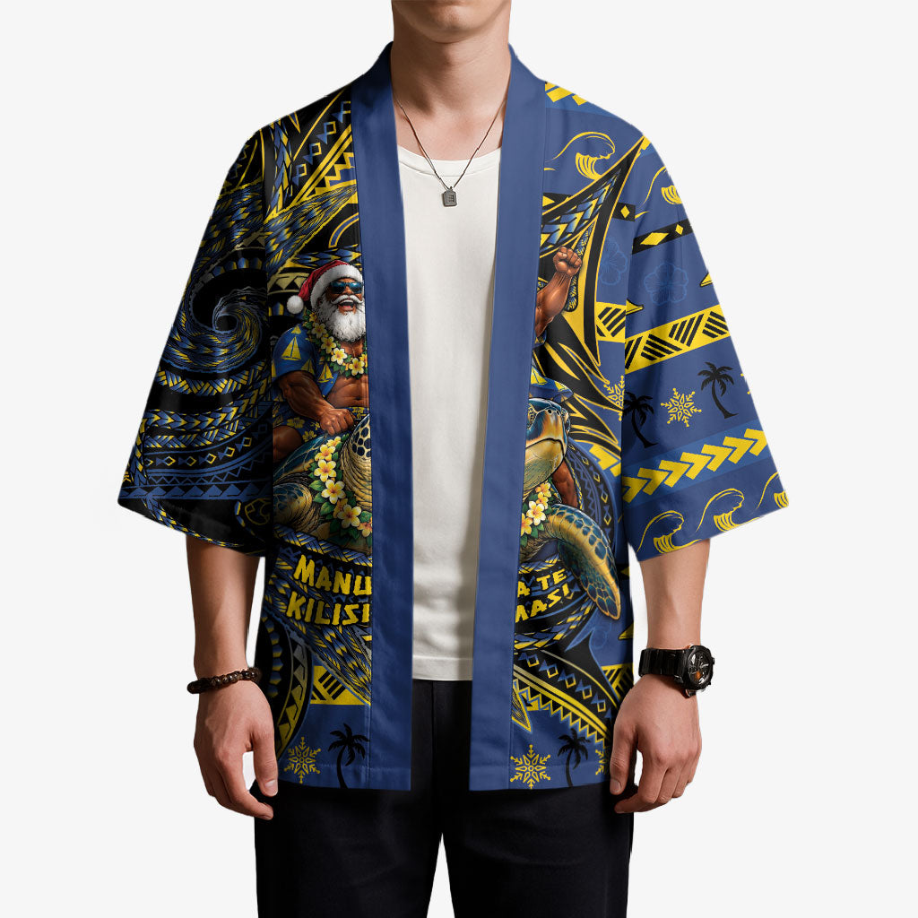 Tokelau Christmas Kimono Santa Riding Sea Turtle DT05 - Polynesian Pride
