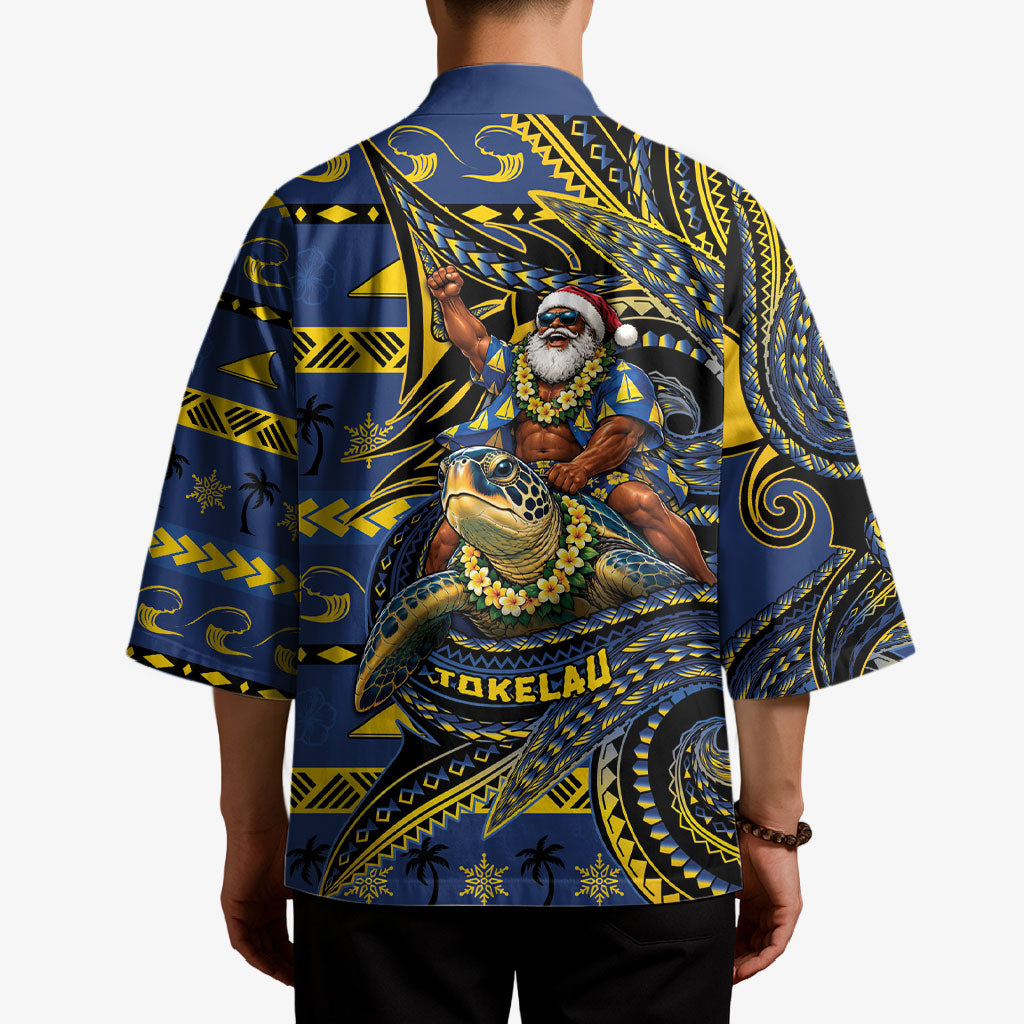 Tokelau Christmas Kimono Santa Riding Sea Turtle DT05 - Polynesian Pride