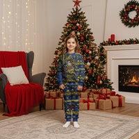 Tokelau Christmas Pajama Set Santa Riding Sea Turtle DT05 Kid Navy - Polynesian Pride