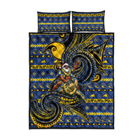Tokelau Christmas Quilt Bed Set Santa Riding Sea Turtle DT05 - Polynesian Pride