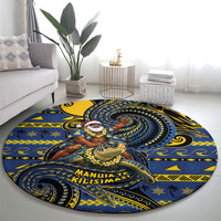 Tokelau Christmas Round Carpet Santa Riding Sea Turtle DT05 - Polynesian Pride