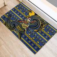 Tokelau Christmas Rubber Doormat Santa Riding Sea Turtle DT05 - Polynesian Pride