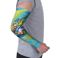 Tuvalu Christmas Arm Sleeves Santa Riding Ocean Dolphin DT05 - Polynesian Pride