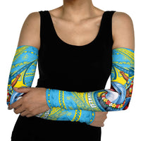 Tuvalu Christmas Arm Sleeves Santa Riding Ocean Dolphin DT05 - Polynesian Pride