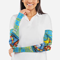 Tuvalu Christmas Arm Sleeves Santa Riding Ocean Dolphin DT05 - Polynesian Pride