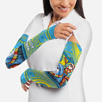 Tuvalu Christmas Arm Sleeves Santa Riding Ocean Dolphin DT05 - Polynesian Pride