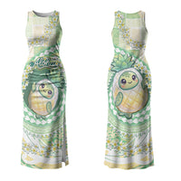 Hawaii Pineapple Family Matching Tank Maxi Dress and Hawaiian Shirt Cute Cosplay Turtle Plumeria Spiral DT05 Mom's Dress Mint - Polynesian Pride