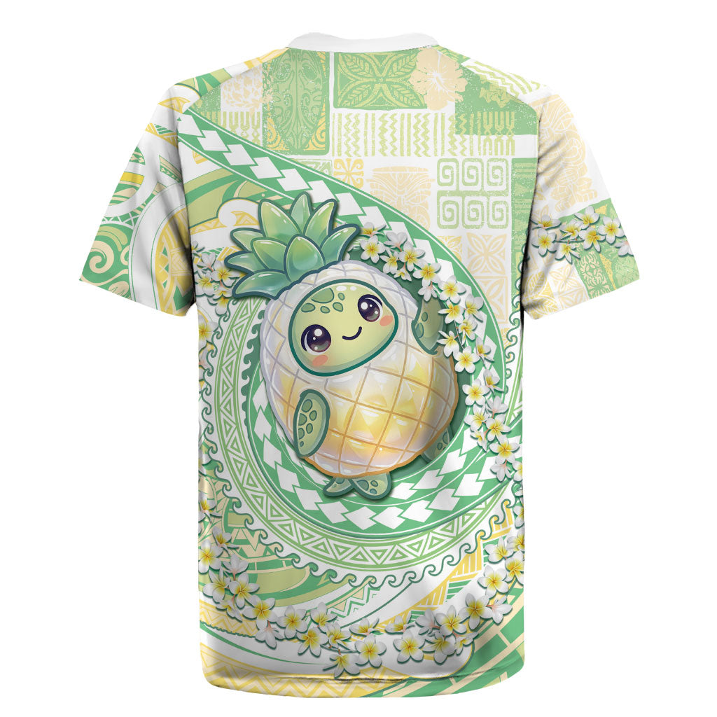 Hawaii Pineapple Rugby Jersey Cute Cosplay Turtle Plumeria Spiral