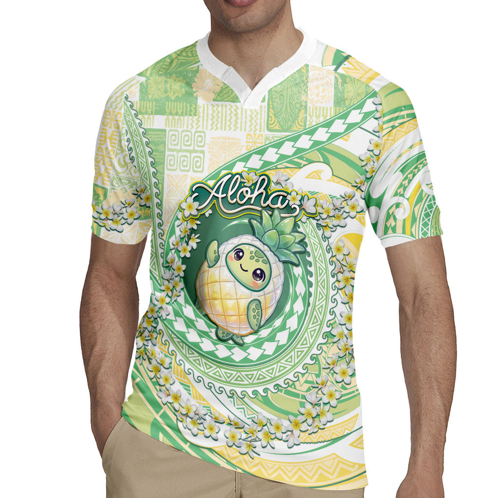 Hawaii Pineapple Rugby Jersey Cute Cosplay Turtle Plumeria Spiral