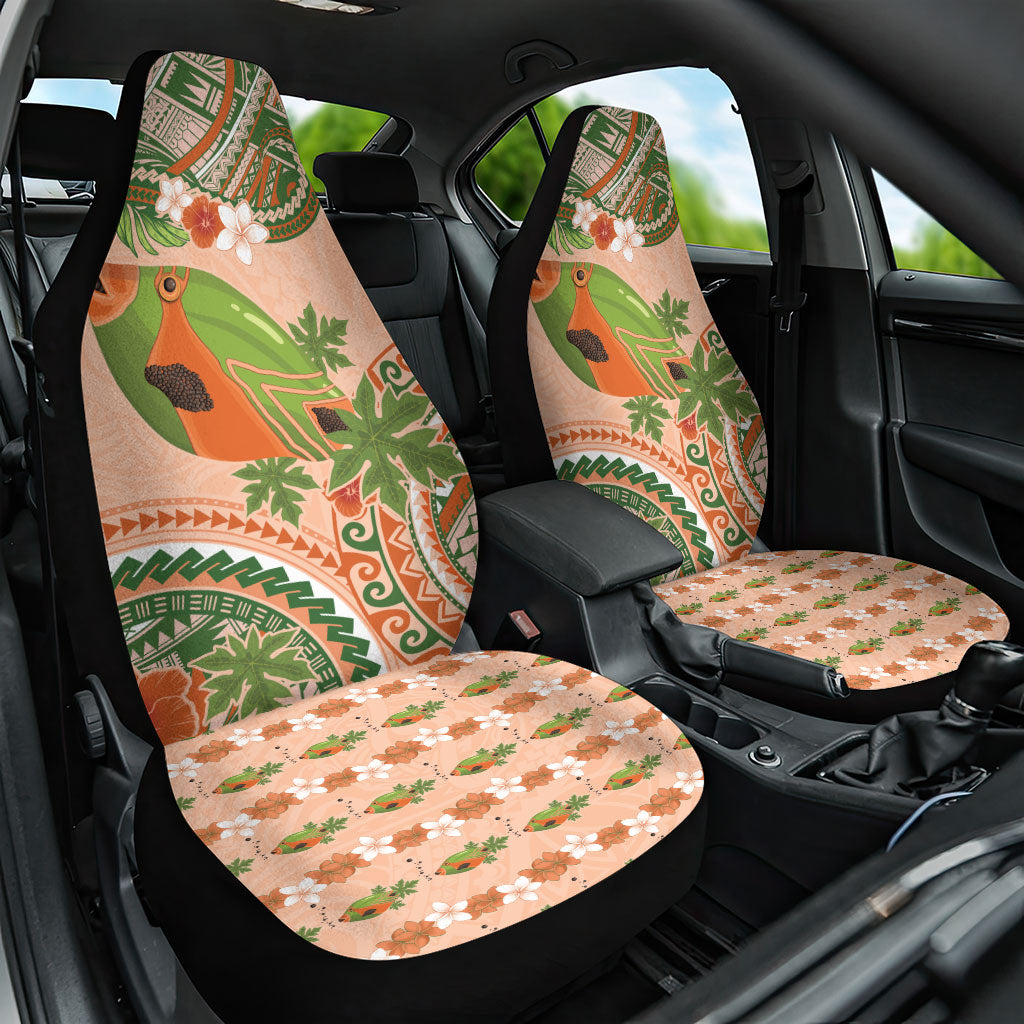 Hawaii Papaya Car Seat Cover Cute Cosplay Humuhumu Fish Plumeria Waves DT05 One Size Orange - Polynesian Pride