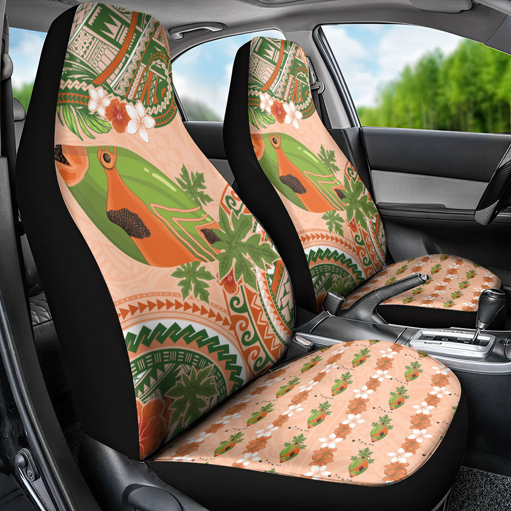 Hawaii Papaya Car Seat Cover Cute Cosplay Humuhumu Fish Plumeria Waves DT05 - Polynesian Pride
