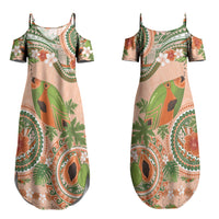 Hawaii Papaya Couples Matching Summer Maxi Dress and Hawaiian Shirt Cute Cosplay Humuhumu Fish Plumeria Waves DT05 - Polynesian Pride