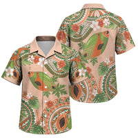 Hawaii Papaya Family Matching Puletasi and Hawaiian Shirt Cute Cosplay Humuhumu Fish Plumeria Waves DT05 Son's Shirt Orange - Polynesian Pride