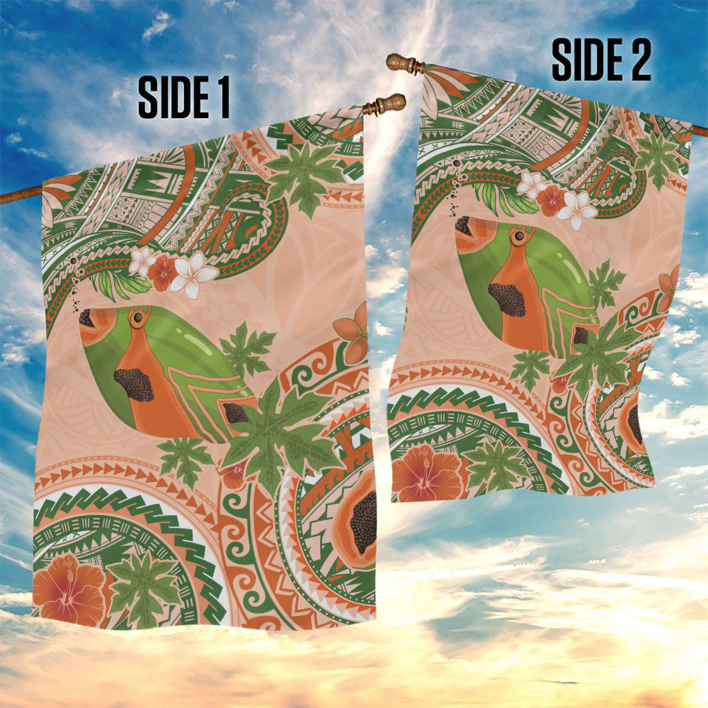 Hawaii Papaya Garden Flag Cute Cosplay Humuhumu Fish Plumeria Waves DT05 - Polynesian Pride