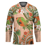 Hawaii Papaya Hockey Jersey Cute Cosplay Humuhumu Fish Plumeria Waves DT05 Unisex Orange - Polynesian Pride