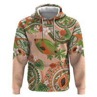 Hawaii Papaya Hoodie Cute Cosplay Humuhumu Fish Plumeria Waves DT05 Pullover Hoodie Orange - Polynesian Pride