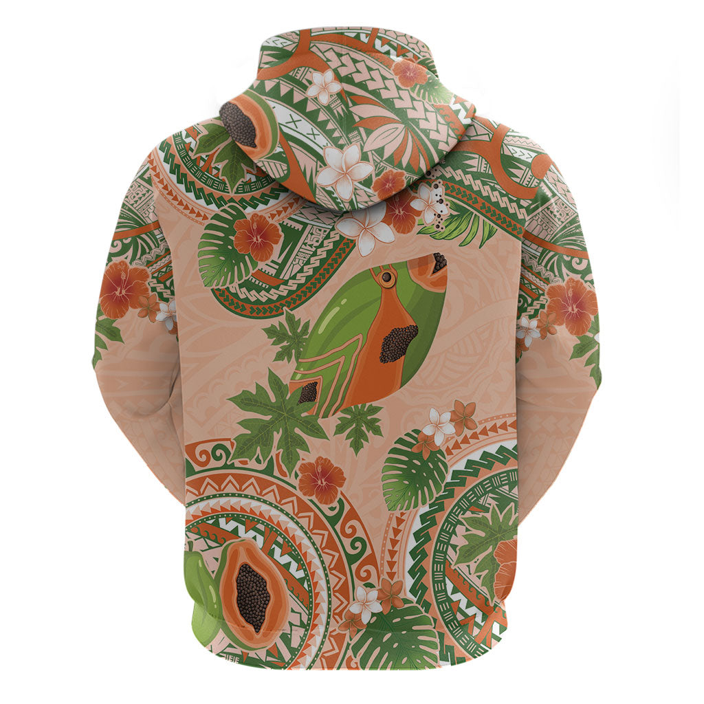 Hawaii Papaya Hoodie Cute Cosplay Humuhumu Fish Plumeria Waves DT05 - Polynesian Pride
