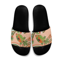 Hawaii Papaya Slide Sandals Cute Cosplay Humuhumu Fish Plumeria Waves DT05 Orange - Polynesian Pride