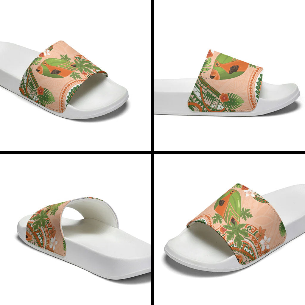 Hawaii Papaya Slide Sandals Cute Cosplay Humuhumu Fish Plumeria Waves DT05 - Polynesian Pride