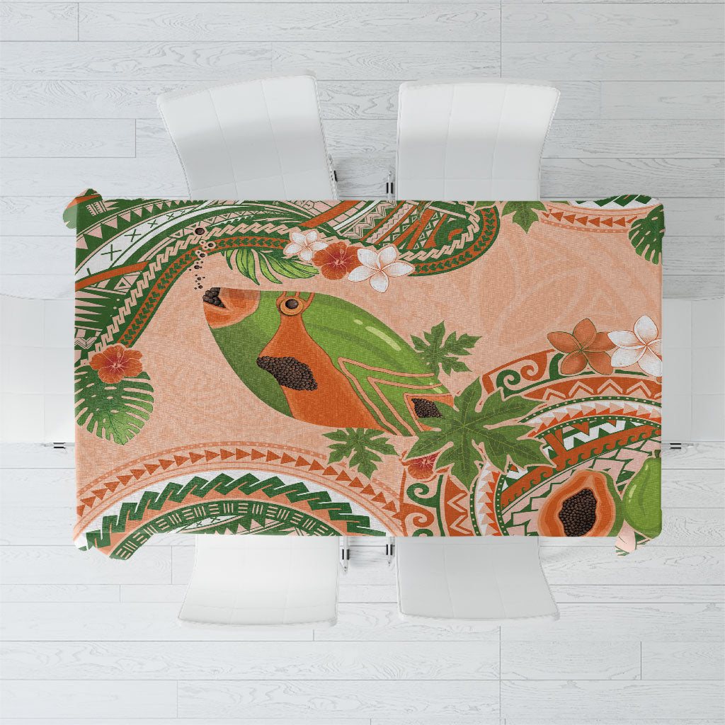 Hawaii Papaya Tablecloth Cute Cosplay Humuhumu Fish Plumeria Waves DT05 Orange - Polynesian Pride