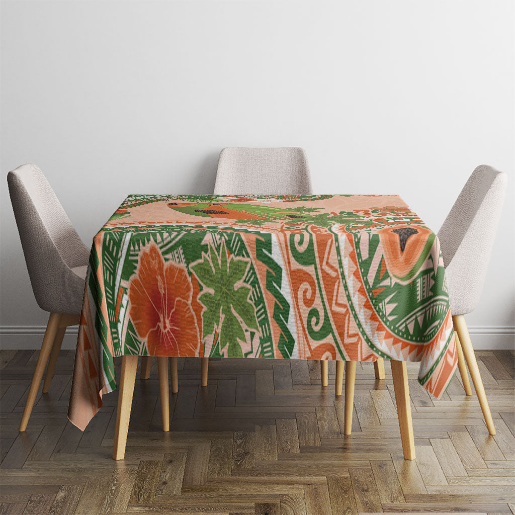 Hawaii Papaya Tablecloth Cute Cosplay Humuhumu Fish Plumeria Waves DT05 - Polynesian Pride
