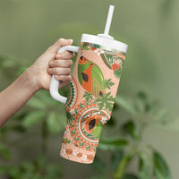 Hawaii Papaya Tumbler With Handle Cute Cosplay Humuhumu Fish Plumeria Waves DT05 - Polynesian Pride