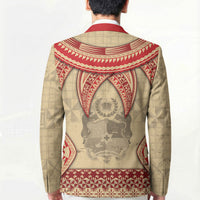 Tonga Language Week Blazer Tribal Cross Ngatu Floral Pattern