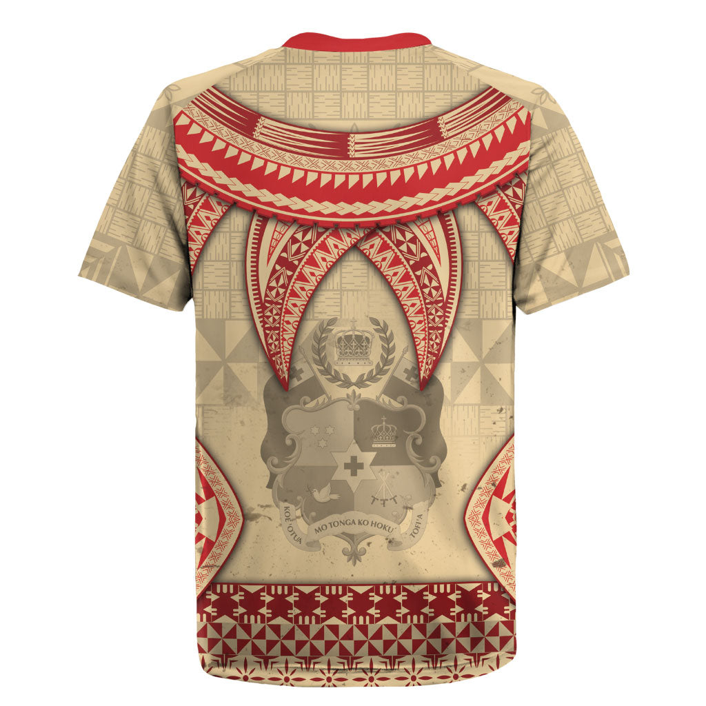 Tonga Language Week Rugby Jersey Tribal Cross Ngatu Floral Pattern