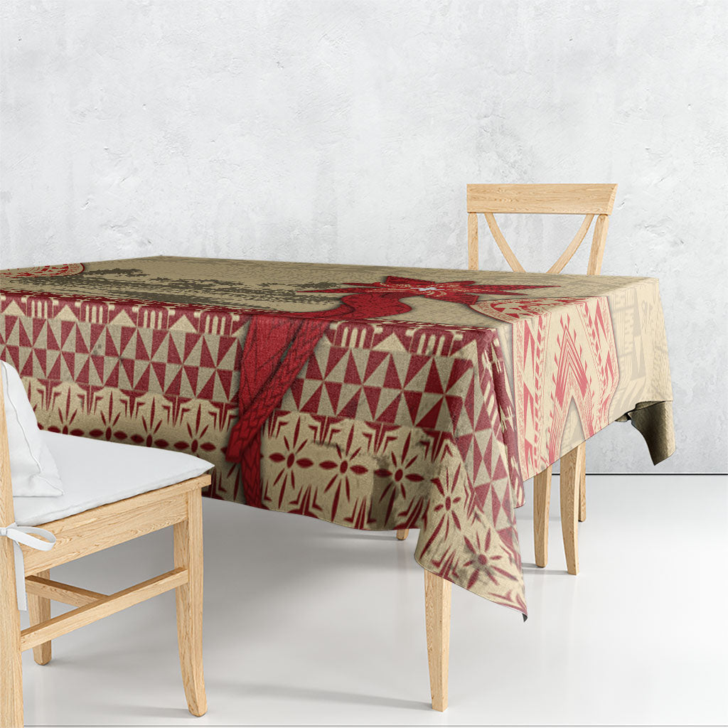Tonga Language Week Tablecloth Tribal Cross Ngatu Floral Pattern