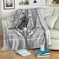 Mabuhay Philippines Festival Blanket Philippine Eagle Sun Three Stars Barong Pattern DT05 Gray - Polynesian Pride