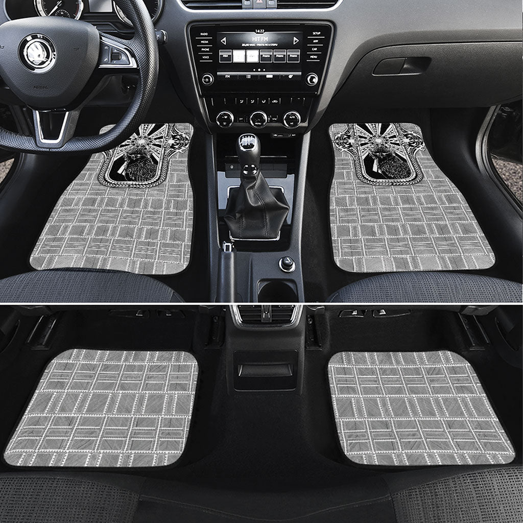 Mabuhay Philippines Festival Car Mats Philippine Eagle Sun Three Stars Barong Pattern DT05 Set 4pcs Gray - Polynesian Pride