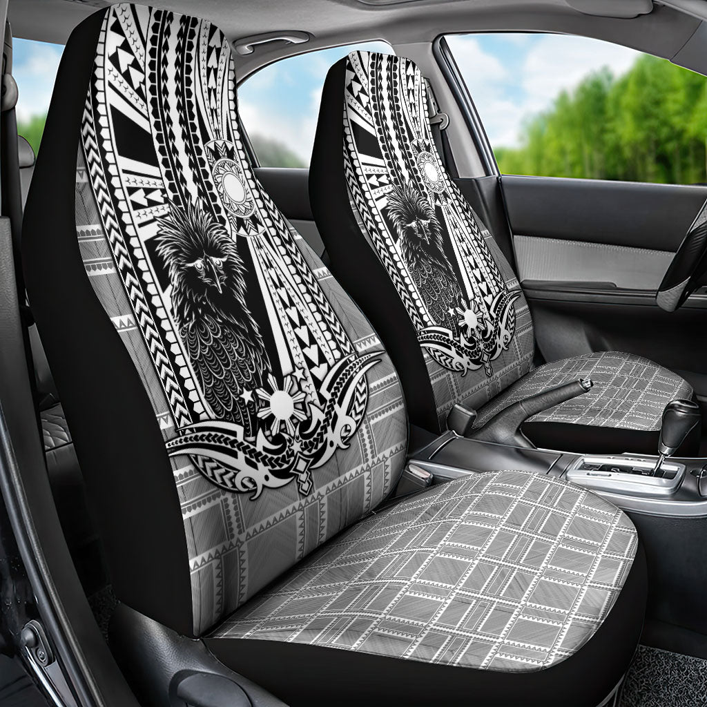 Mabuhay Philippines Festival Car Seat Cover Philippine Eagle Sun Three Stars Barong Pattern DT05 - Polynesian Pride