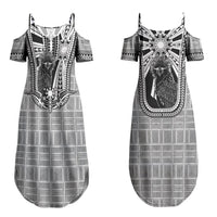 Mabuhay Philippines Festival Couples Matching Summer Maxi Dress and Hawaiian Shirt Philippine Eagle Sun Three Stars Barong Pattern DT05 - Polynesian Pride