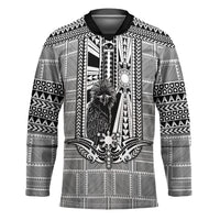 Mabuhay Philippines Festival Hockey Jersey Philippine Eagle Sun Three Stars Barong Pattern DT05 Unisex Gray - Polynesian Pride