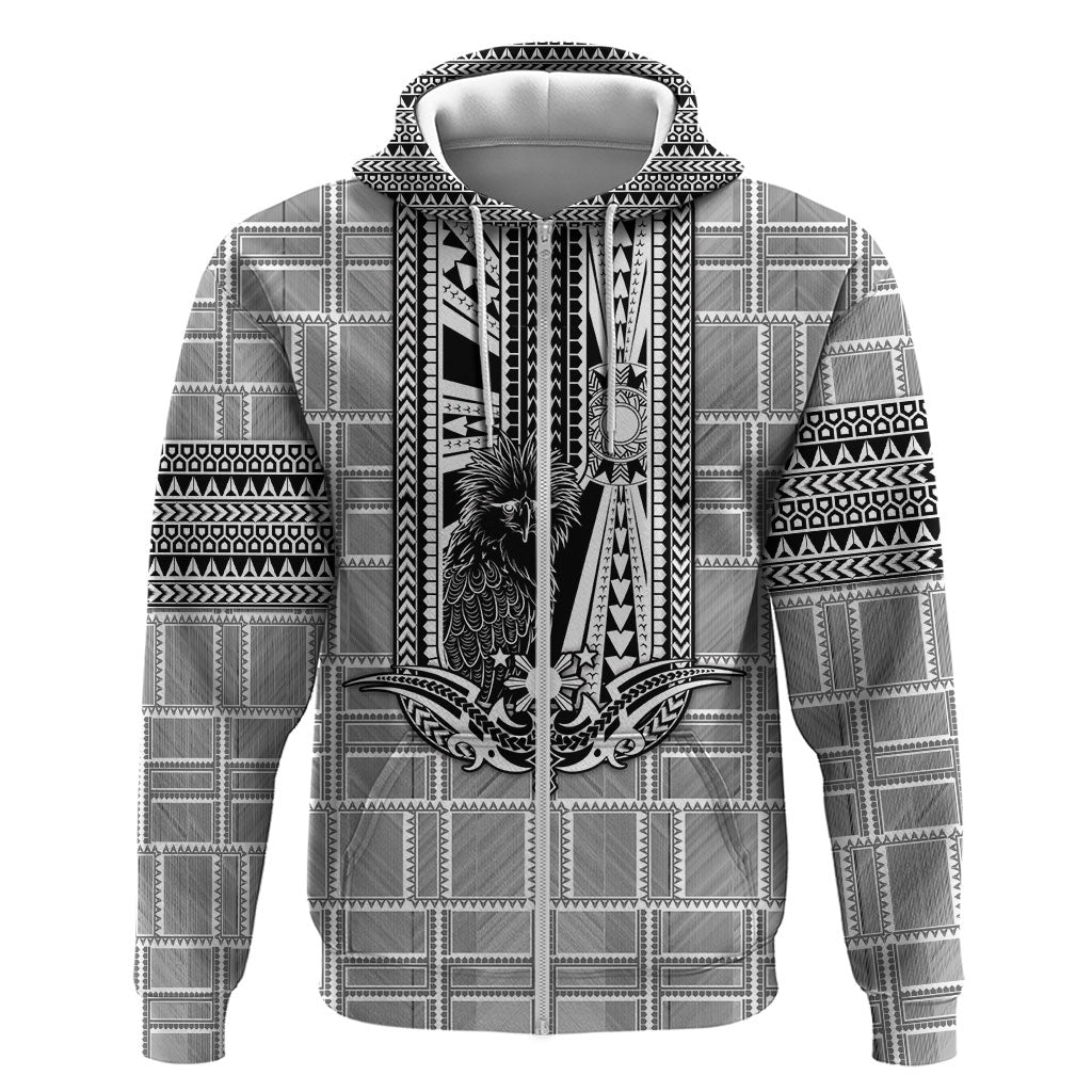 Mabuhay Philippines Festival Hoodie Philippine Eagle Sun Three Stars Barong Pattern DT05 Zip Hoodie Gray - Polynesian Pride