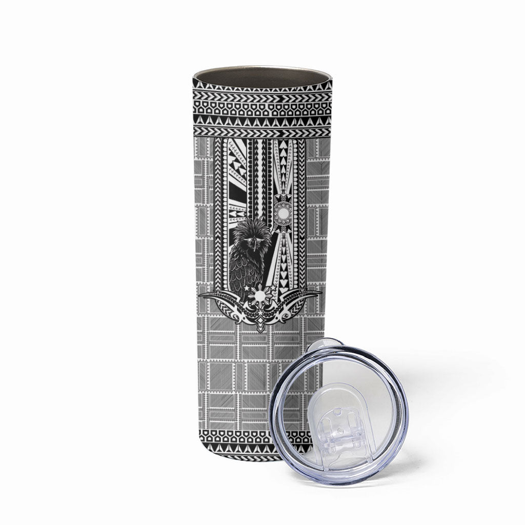 Mabuhay Philippines Festival Skinny Tumbler Philippine Eagle Sun Three Stars Barong Pattern DT05 - Polynesian Pride