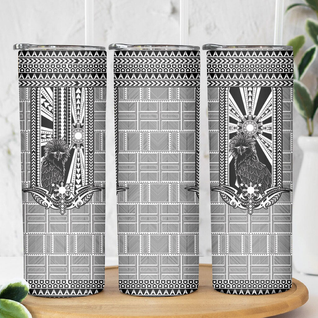 Mabuhay Philippines Festival Skinny Tumbler Philippine Eagle Sun Three Stars Barong Pattern DT05 - Polynesian Pride