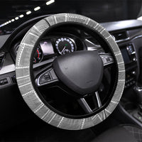 Mabuhay Philippines Festival Steering Wheel Cover Philippine Eagle Sun Three Stars Barong Pattern DT05 Universal Fit Gray - Polynesian Pride