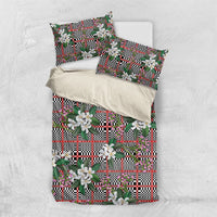 Red Binakol Motifs With Jasminum Sambac Bedding Set Mabuhay Philippines Festival DT05 US Twin 172cm x 218cm Red - Polynesian Pride