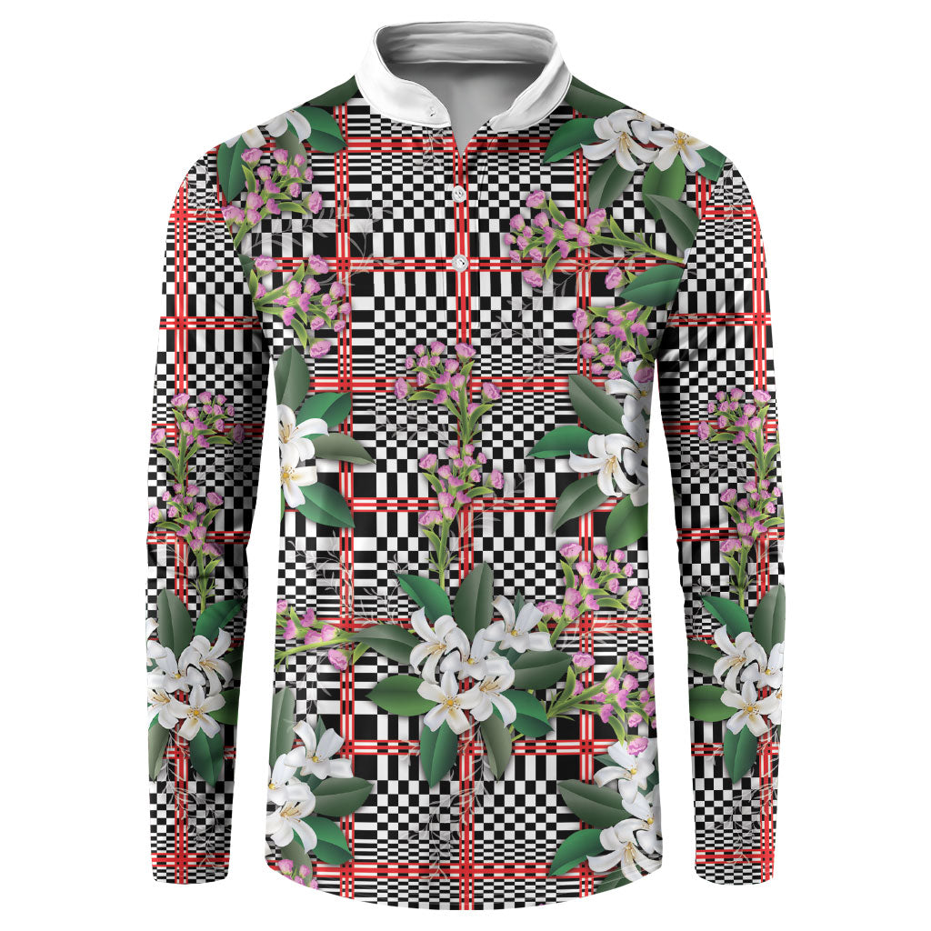 Red Binakol Motifs With Jasminum Sambac Button Sweatshirt Mabuhay Philippines Festival