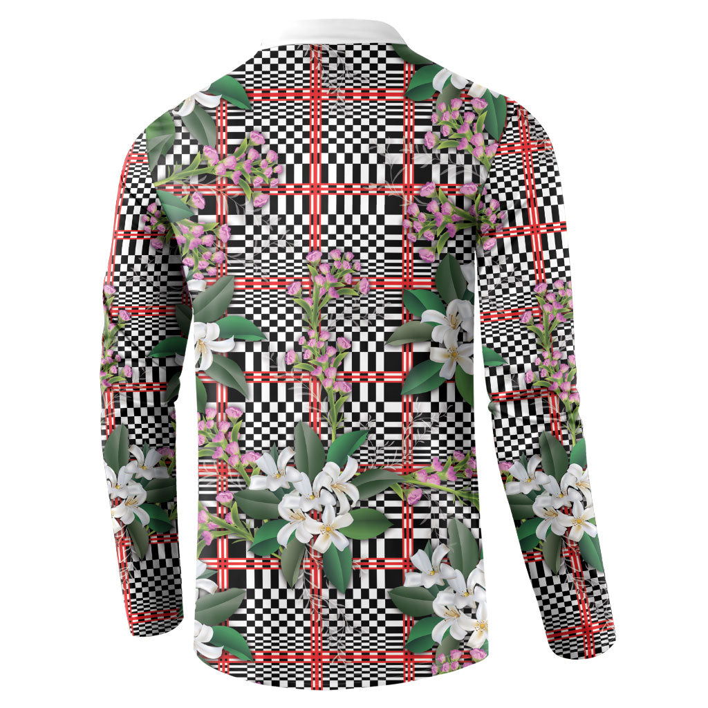 Red Binakol Motifs With Jasminum Sambac Button Sweatshirt Mabuhay Philippines Festival