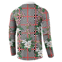 Red Binakol Motifs With Jasminum Sambac Button Sweatshirt Mabuhay Philippines Festival
