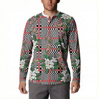 Red Binakol Motifs With Jasminum Sambac Button Sweatshirt Mabuhay Philippines Festival