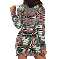 Red Binakol Motifs With Jasminum Sambac Hoodie Dress Mabuhay Philippines Festival DT05 - Polynesian Pride