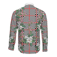 Red Binakol Motifs With Jasminum Sambac Long Sleeve Button Shirt Mabuhay Philippines Festival DT05 - Polynesian Pride