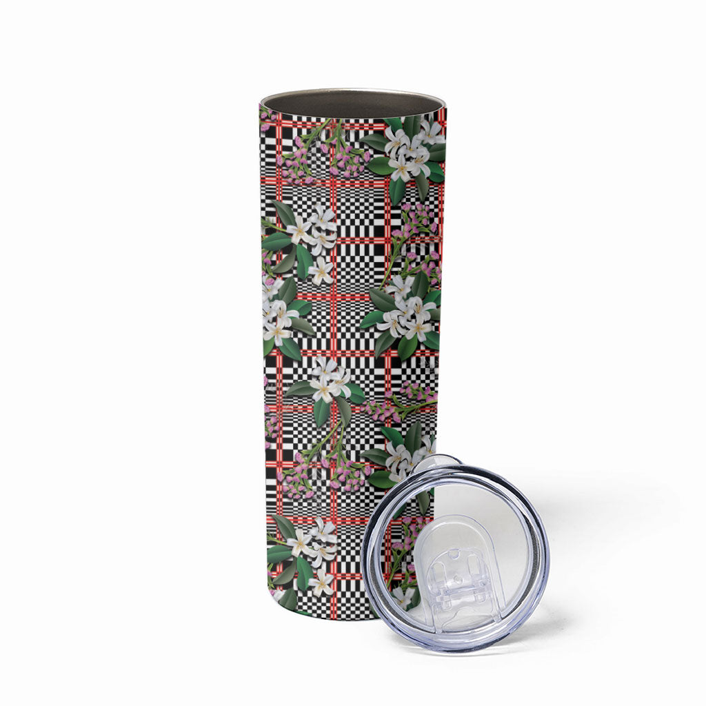 Red Binakol Motifs With Jasminum Sambac Skinny Tumbler Mabuhay Philippines Festival DT05 - Polynesian Pride