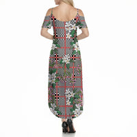 Red Binakol Motifs With Jasminum Sambac Summer Maxi Dress Mabuhay Philippines Festival DT05 - Polynesian Pride